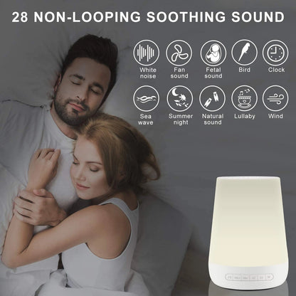White Noise Machine with Colourful Night Light – 28 Soothing Sounds