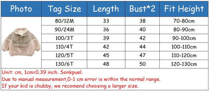 Warm Lamb Wool Stitching Coat – Winter Jacket (Ages 1–6 Years)