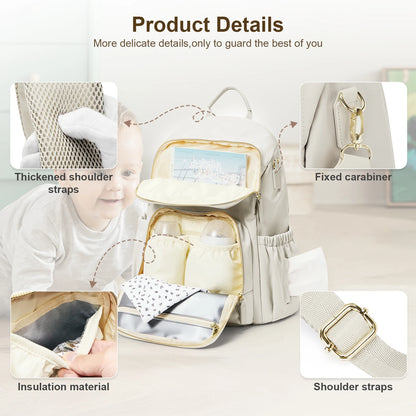 Lightweight Waterproof Parent Backpack – Large Capacity Baby Travel Nappy Bag