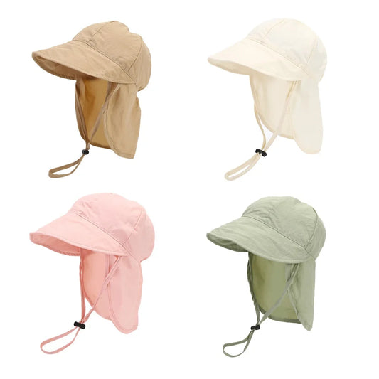 Toddler Sun Hat with Neck Shawl – Quick Dry & UV Protection