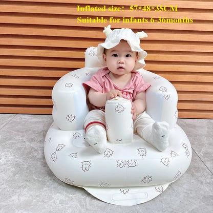 Inflatable Baby Floor Seat with Built-In Pump – Portable Support Chair for Sitting Up