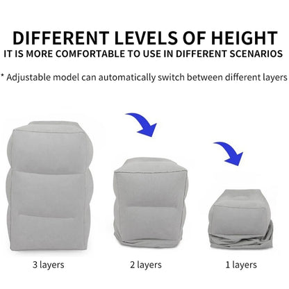 Inflatable Travel Foot Rest Pillow – Adjustable Height Leg Cushion for Flights & Office